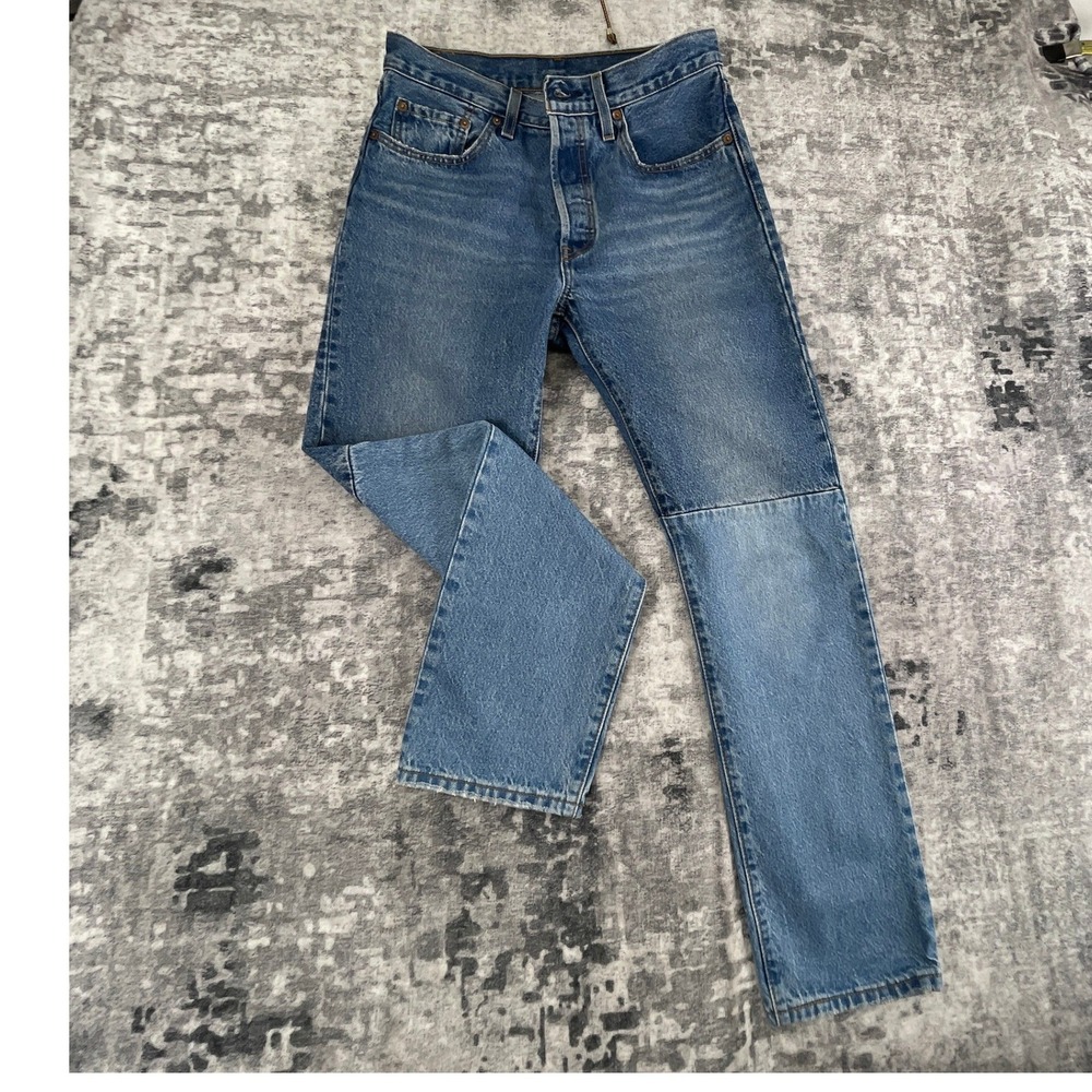 Levi 501 Mens 28x30 150th Anniversary Button Fly Blue Medium Wash Jeans